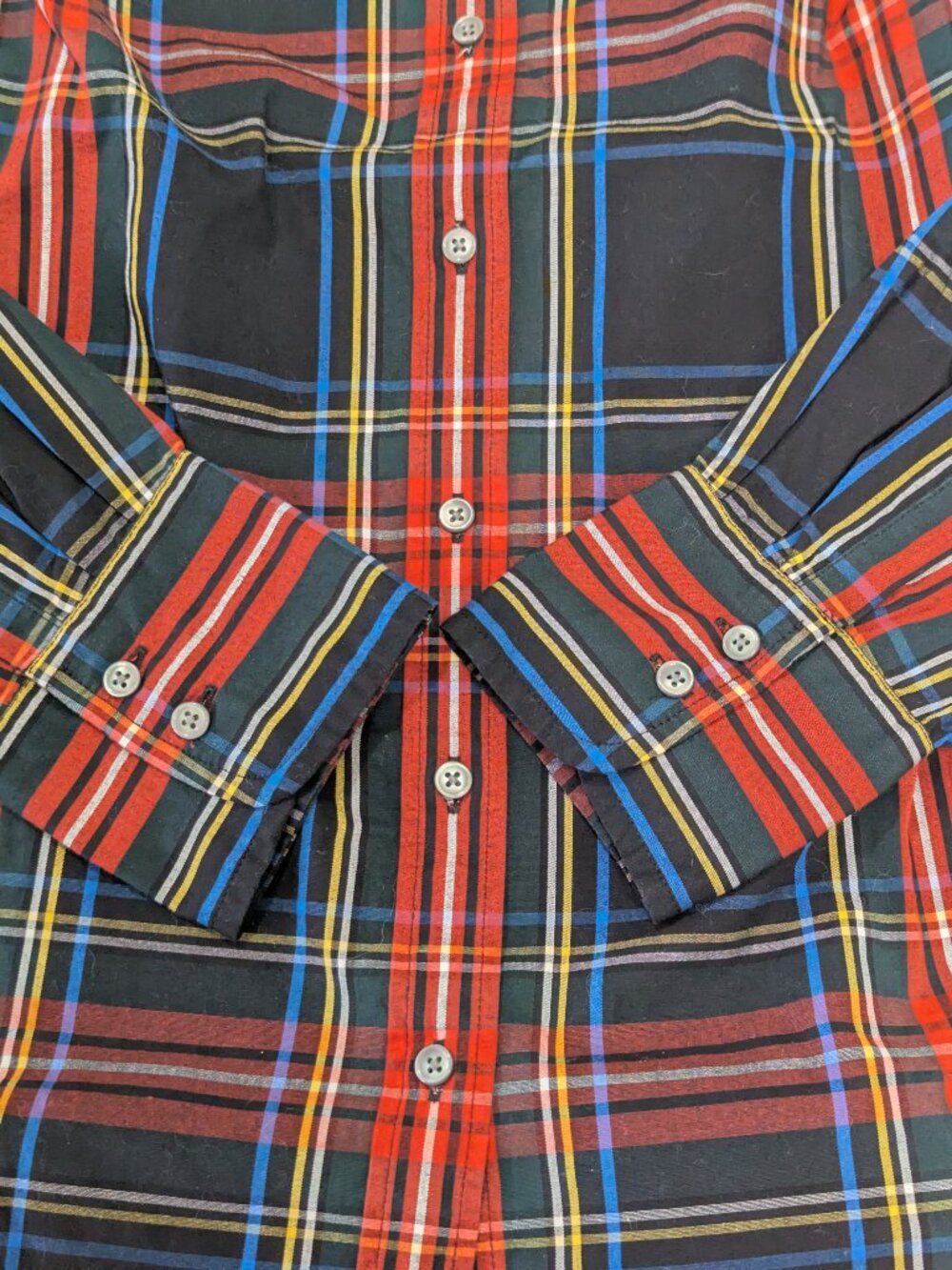J.Crew Womens Slim Stretch Shirt in Black Stewart Tartan - Picture 6 of 11